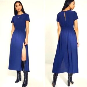 Aritzia Wilfred Maxime Dress Midi Navy Blue Size S